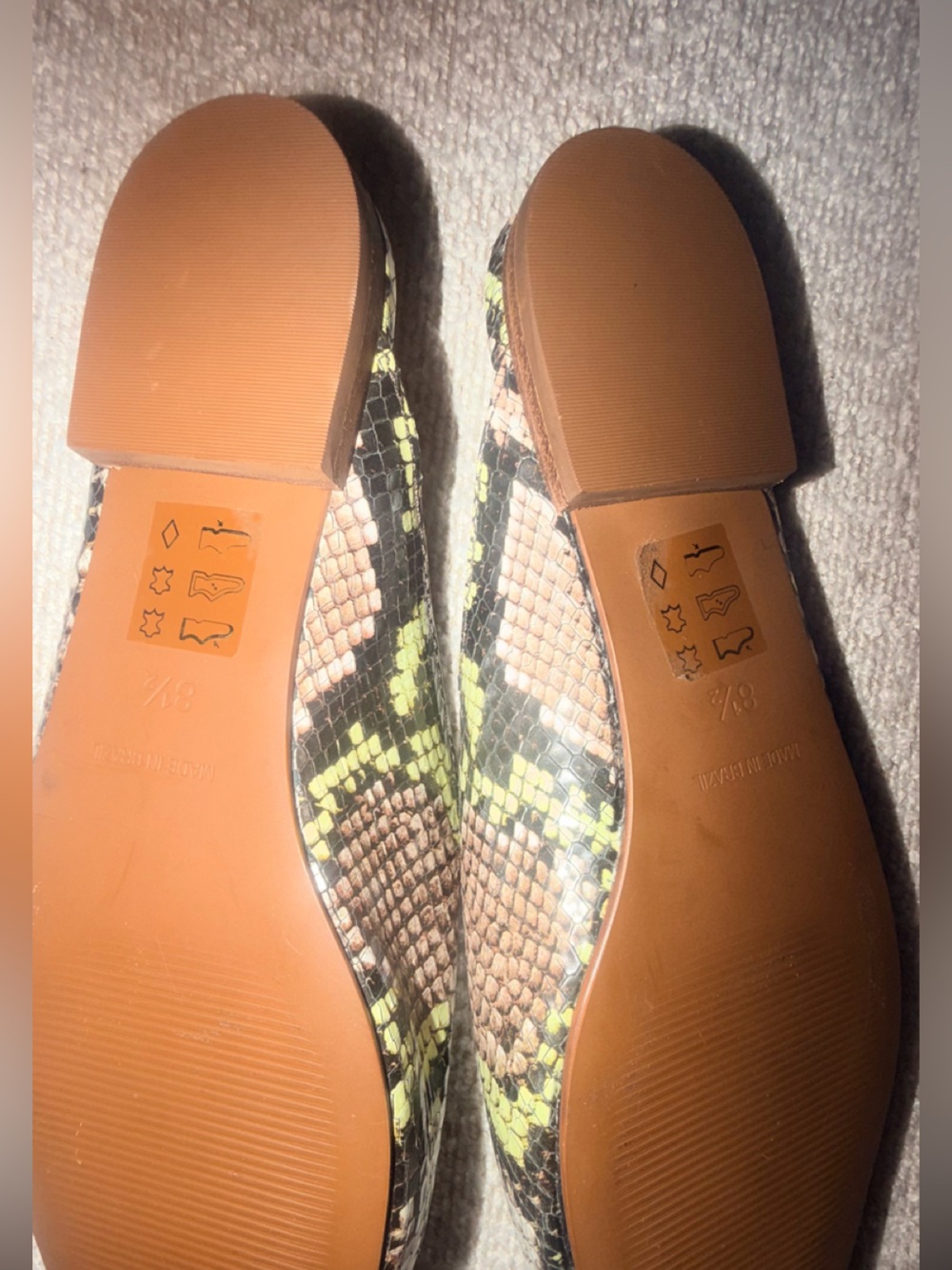 Madewell Snake-Print Open-Toe Mules in Brown, Black & Green - Picture 4 of 9